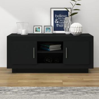 Soporte de TV negro 102x35x45 cm madera contrachapada multicapa