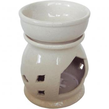 Laroom 12876 - Quemador de aceites cerámica, color beige