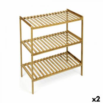 Estantería Natural de Bambú Confortime 70 x 35 x 76,2 cm (2 Unidades)