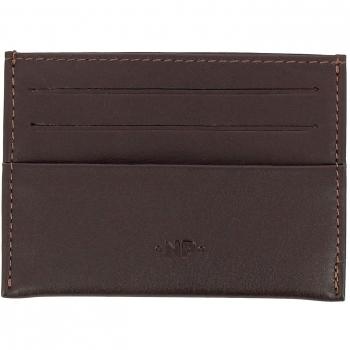 Billetera de Cuero Nappa Melvin Marrón Oscuro con 6 Holder para Tarjetas de Crédito