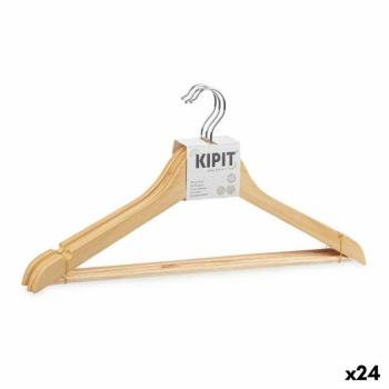 Juego de Perchas KIPIT 44.5 X 1.2 X 23 Cm Marrón Madera Metal (24 Unidades)