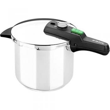 Monix Braisogona_M560001 Quick - Olla a presión rápida de 4 litros, Color Negro, Acero Inoxidable
