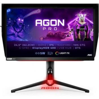 AOC Monitor Agon Gaming AG254FG - 24 Full HD, 360 Hz, 1ms, IPS, G-Sync Nvidia Reflex, HDR 400, Ajuste de Altura,