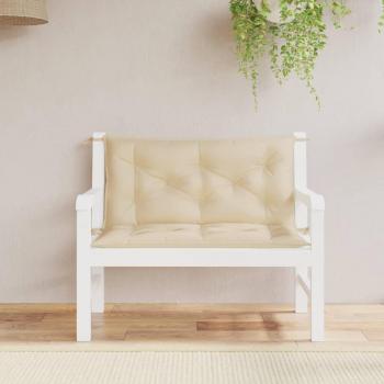 Cojines de Banco de Jardín 2 Piezas Tela Oxford Beige 100x50x7cm