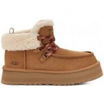 UGG® Women's Funkarra Cabin Cuff Sheepskin Slippers in Chestnut, Size 10