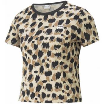 Puma Downtown AOP Slim-Fit T-Shirt for Women - Beige - Sizes XS to XL