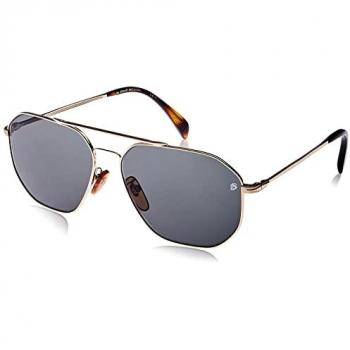 David Beckham Men's Aviator Sunglasses DB-1041-S-06JG0QT - Metal Frame, Grey Lens, Trendy