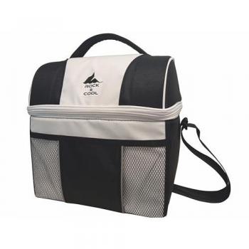 Nevera Térmica de Tela Gripper 12L - Blanco y Negro para Camping y Senderismo