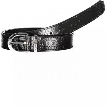 Calvin Klein Elegant Black Leather Belt for Men - 75 cm / 30 Inches with Logo Detail