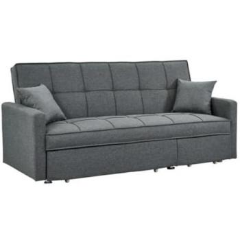 Sofá-cama de 3 plazas de tela CANETTI - Gris