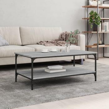 Mesa de centro madera de ingeniería 100x55x40 cm Negro, Roble Sonoma, Roble ahumado - Mesita de Salón o Comedor o Auxiliar Mesa de Café Meuble Salón