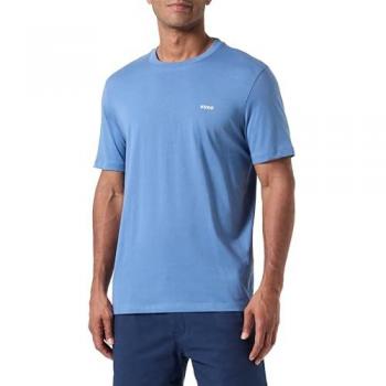 Camiseta HUGO Dero222 de Manga Corta Azul Regular Fit para Hombre - Talla L