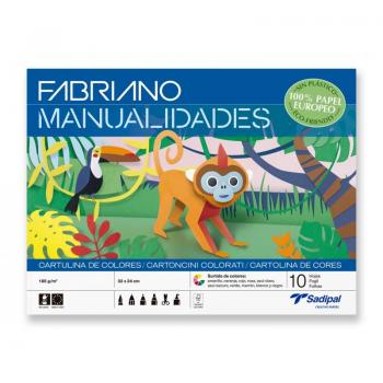 Bloc de Cartulina Fabriano A4 10 Hojas Colores Surtidos