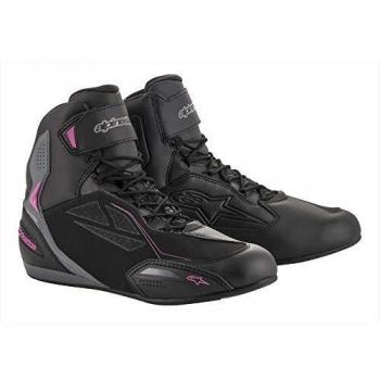 Alpinestars Stella Faster-3 Drystar Women's Motorcycle Shoes - Black Gray Fuchsia