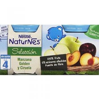 Nestlé Naturnes Selección - Puré Infantil de Manzana Golden y Ciruela - Dúo de 200g cada uno, Total: 400g