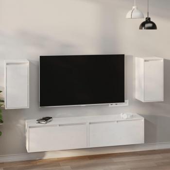 Perchas 2 piezas blanco 30x30x60 cm madera maciza de pino