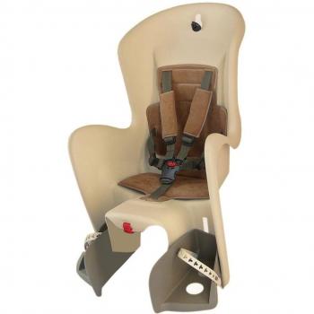 Silla de Bicicleta Trasera Polisport Bilby para Niños 9-22 Kg, Color Crema/Marrón