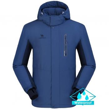 CAMEL CROWN Chaqueta Impermeable con Capucha para Hombre, A Prueba de Viento Chaqueta de Esquí con Forro Polar, Jacket Invierno para Montaña Cámping Viajes Snowboard Deportes Múltiples Bolsillos