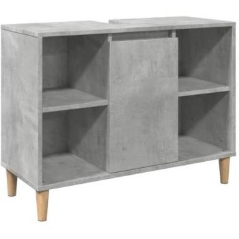 Mueble de baño madera de ingeniería gris hormigón 80x33x60 cm
