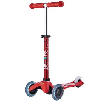 Micro® Mini Deluxe LED, Original Design 2-5 Años, Peso 1,95kg, Carga Máx 50Kg, Altura 48-68 cm, Patinete 3 Ruedas con iluminación LED, Rodamientos ABEC9, Plataforma Antideslizante