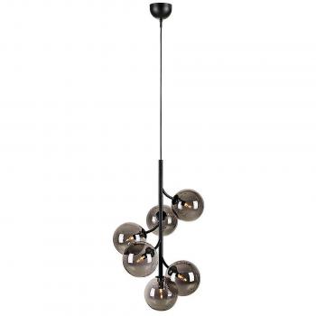 Colgante Callisto Metal Negro 6 bombillas 66cm, lámpara de techo con diseño moderno, acabado en metal negro, incluye 6 bombillas para una iluminación eficiente y elegante, altura ajustable de 66 cm, estilo contempor