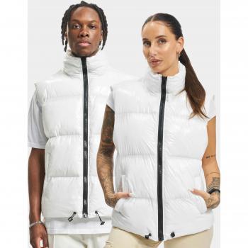 DEF Shiny Puffer Vest for Men - White, XL