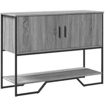 Consola Sonoma Gris 100x35x74,5 cm en Aglomerado, Mesa consola de madera de ingeniería gris, ideal para recibidor, pasillo o entrada