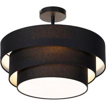 Plafoniera moderna negra 45 cm 3 luces Drum Trio