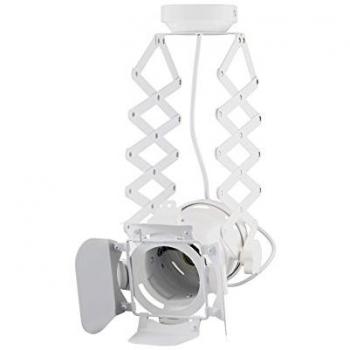 Lámpara de techo extensible tipo tijera color blanco con longitud ajustable, E27 rosca, fabricada en aluminio