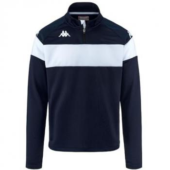 Sudadera Kappa Dovare Azul Marino Unisex con Media Cremallera para Niños de 10 Años