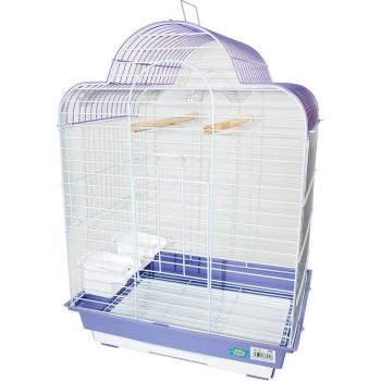 Jaula para pájaros con comederos, palos y columpios 46.5*36*65CM Gris