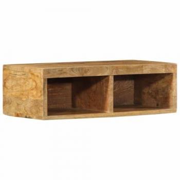 vidaXL Retro Wall-mounted TV Cabinet - Solid Rough Mango Wood 60x30x19 cm - Space-saving Media Console with Storage