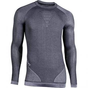 UYN Shiny UW - Camiseta de Manga Larga para Hombre con Cuello Redondo, Hombre, U100125, Celebrity Silver, XX-Large