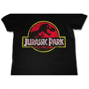 Jurassic Park Distressed Logo camiseta para niños negro - 8 años-M