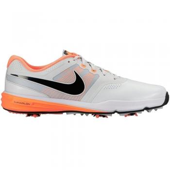 Nike Lunnar Command Zapatillas de golf, Hombre, Plateado / Negro / Naranja, 45