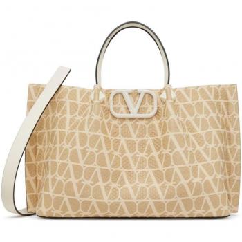 Valentino Garavani Women's Toile Iconographe Medium Rafia Tote Bag in White | Size UNI | 4W2B0K39ZRUYT3