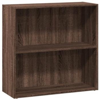Estantería de madera de ingeniería marrón roble 80x30x77 cm