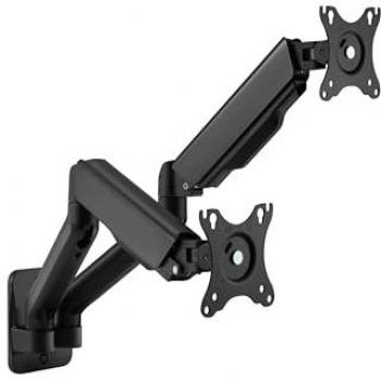 Soporte de Pared Dual para Monitores de 17-32 con Brazo Ajustable y Muelle de Gas hasta 9kg - Equip 650138