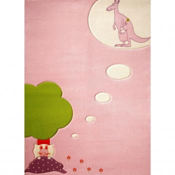 Little Helper IVI - Alfombra hipoalergénica grande y pila gruesa, diseño Dulces sueños, 134 x 180 cm, multicolor / rosa