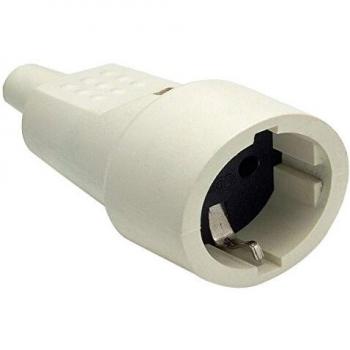 FAMATEL – Base móvil Schuko I TT I 16A I 250V I Goma PVC I Blanco