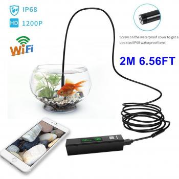 cachor endoscopio inalámbrico para iOS Android Teléfono Inteligente PC Wifi boroscopio con WUXGA HD IP68 impermeable cámara semirrígido serpiente flexible cable para inspección Motor Motor/costura/tubo/vehículo – Negro multi-length 2/3,5/5/7/10
