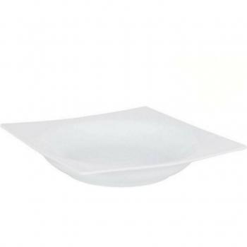 Plato Hondo Zen Porcelana Blanco 20 x 20 x 3,5 cm