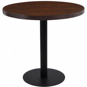 vidaXL Bistro Table Dark Brown 80 cm MDF