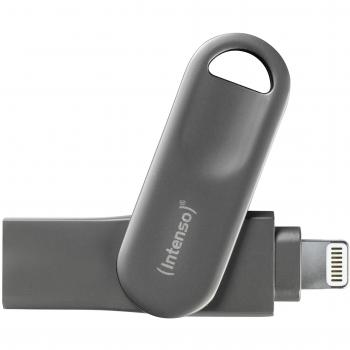 Intenso 3535590 iMobile Line Pro USB Stick USB 3.0 con Lightning Connector, Mobile Ampliación de memoria para Apple iPhone/iPad/Mac Negro gris antracita 64 gb