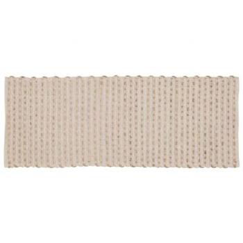 Alfombra Trenzada Blanca Natural 70% Algodón 30% Yute 170 x 70 cm