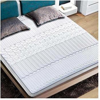 Sobrecolchón de memoria de forma Blanco 160 x 200 - Firme - 10 zonas de confort