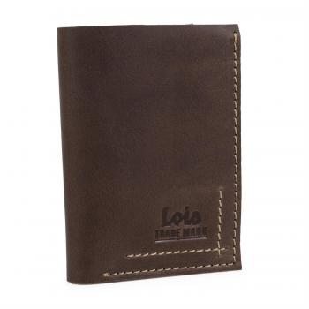 LOIS - 29018 Cartera Billetero Tarjetero hombre de piel genuina. 6 compartimentos tarjetas y documentación 1 para billetes, Color Camel