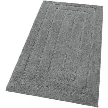 Alfombra de baño 50x110 cm algodón puro suave antideslizante elegante lujoso gris oscuro 100% Made in Italy