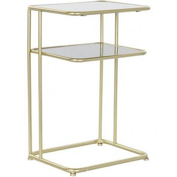 Mesa auxiliar de metal y cristal con diseño elegante