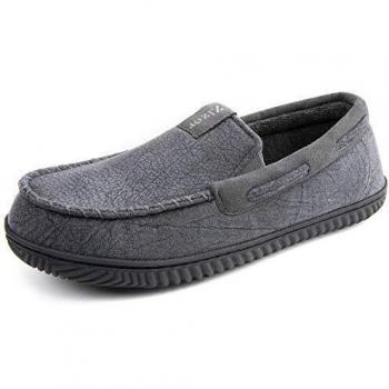 ZIZOR Zapatillas de casa para hombre de tipo mocasín con espuma, Pantuflas cerradas cómodas invierno o verano,Gris Oscuro,46EU